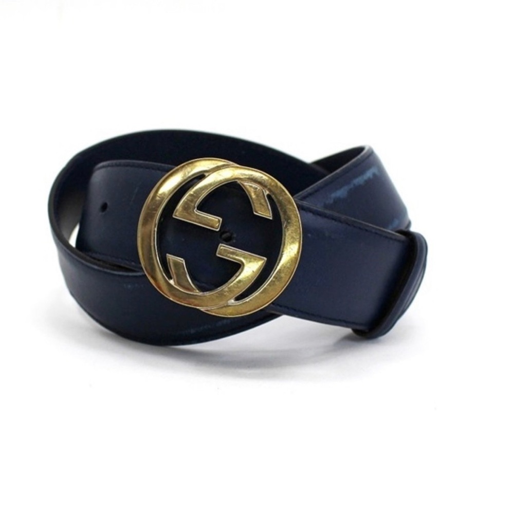 Navy authentic Gucci belt